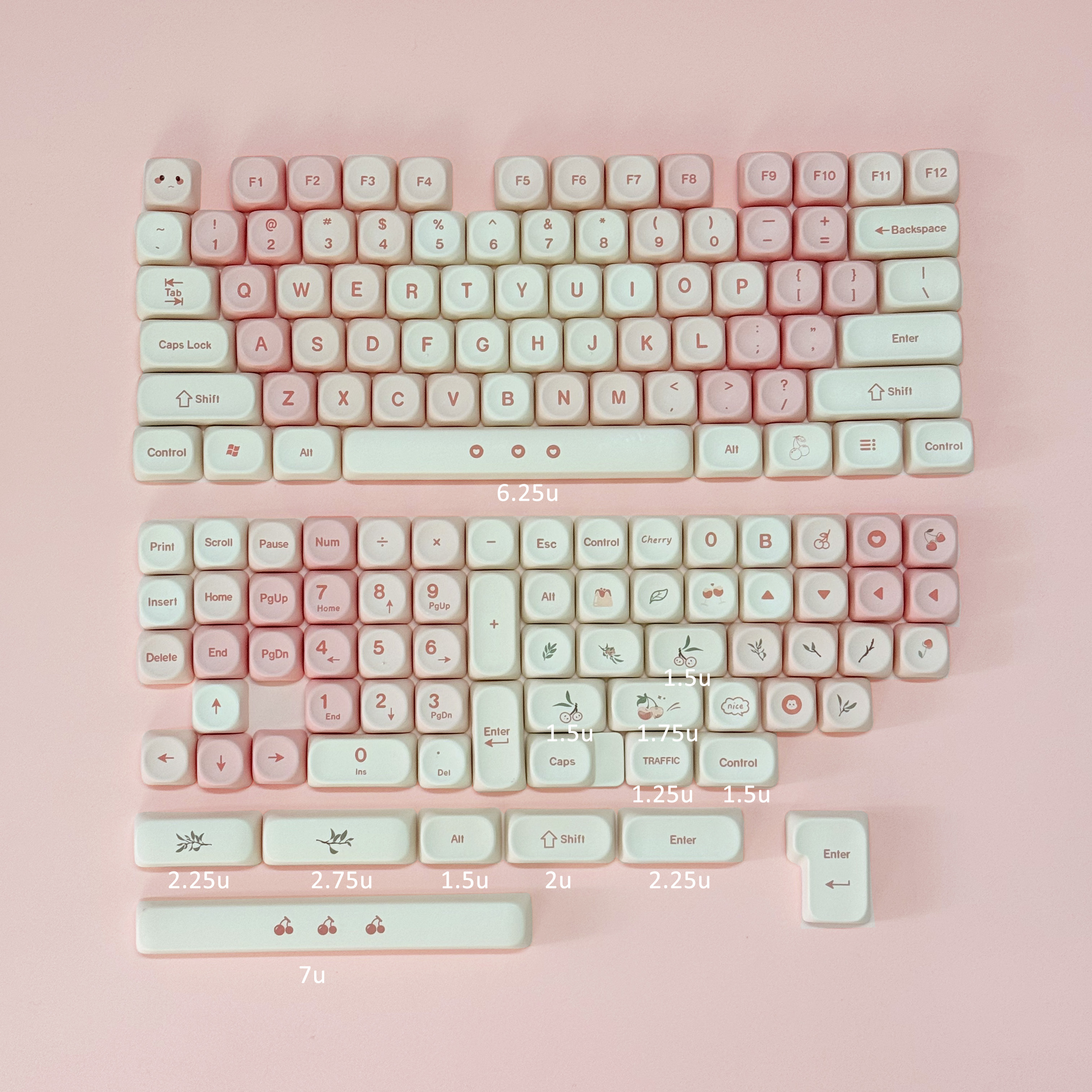 Pink Cherry Cute Style Keycaps - Keyboard Numpad Separate recensie en prijs