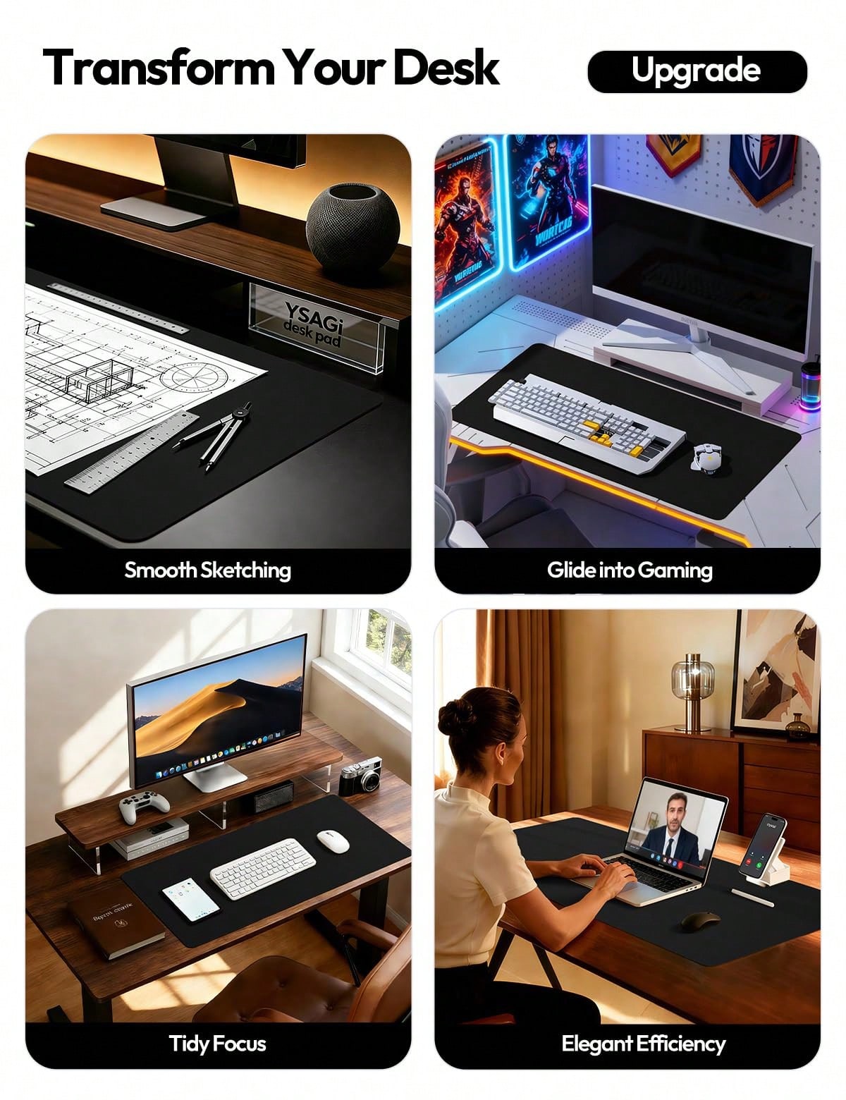Large Wood Grain Texture Desk  - Gaming Accessories Gift For Boyfriend recensie en prijs