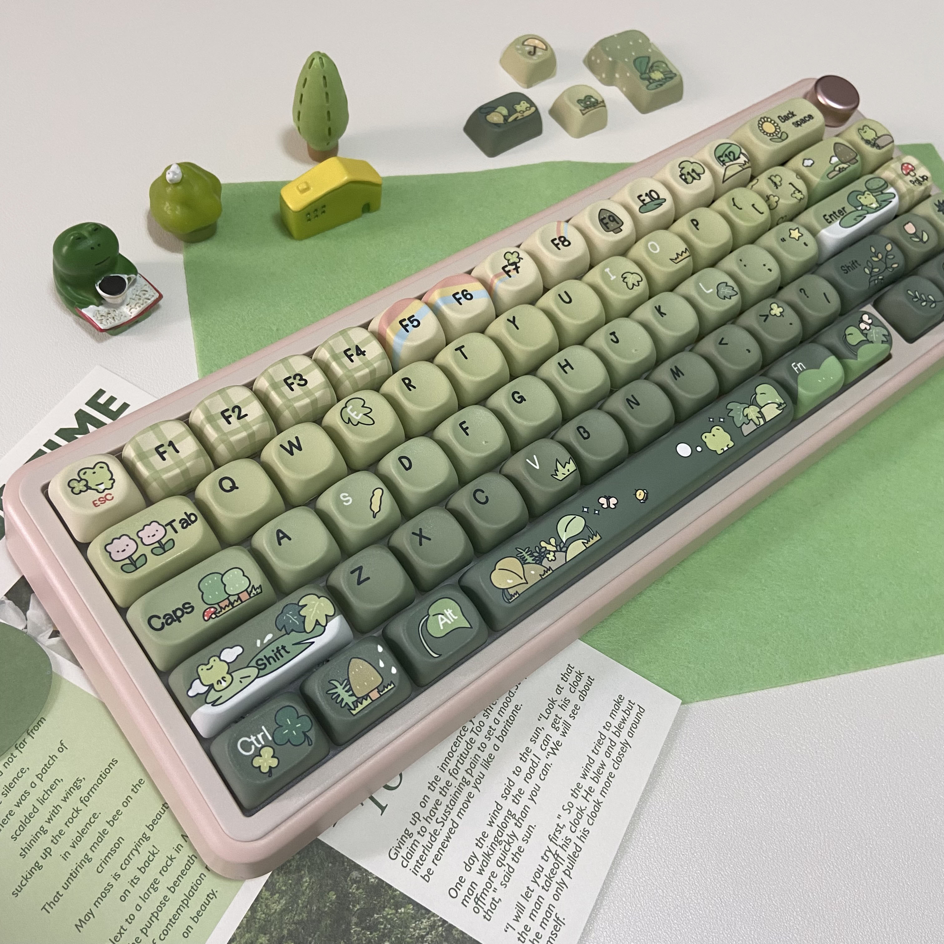 Green Frog Keycaps 60% 75% TKL - Keyboard Numpad Separate recensie en prijs