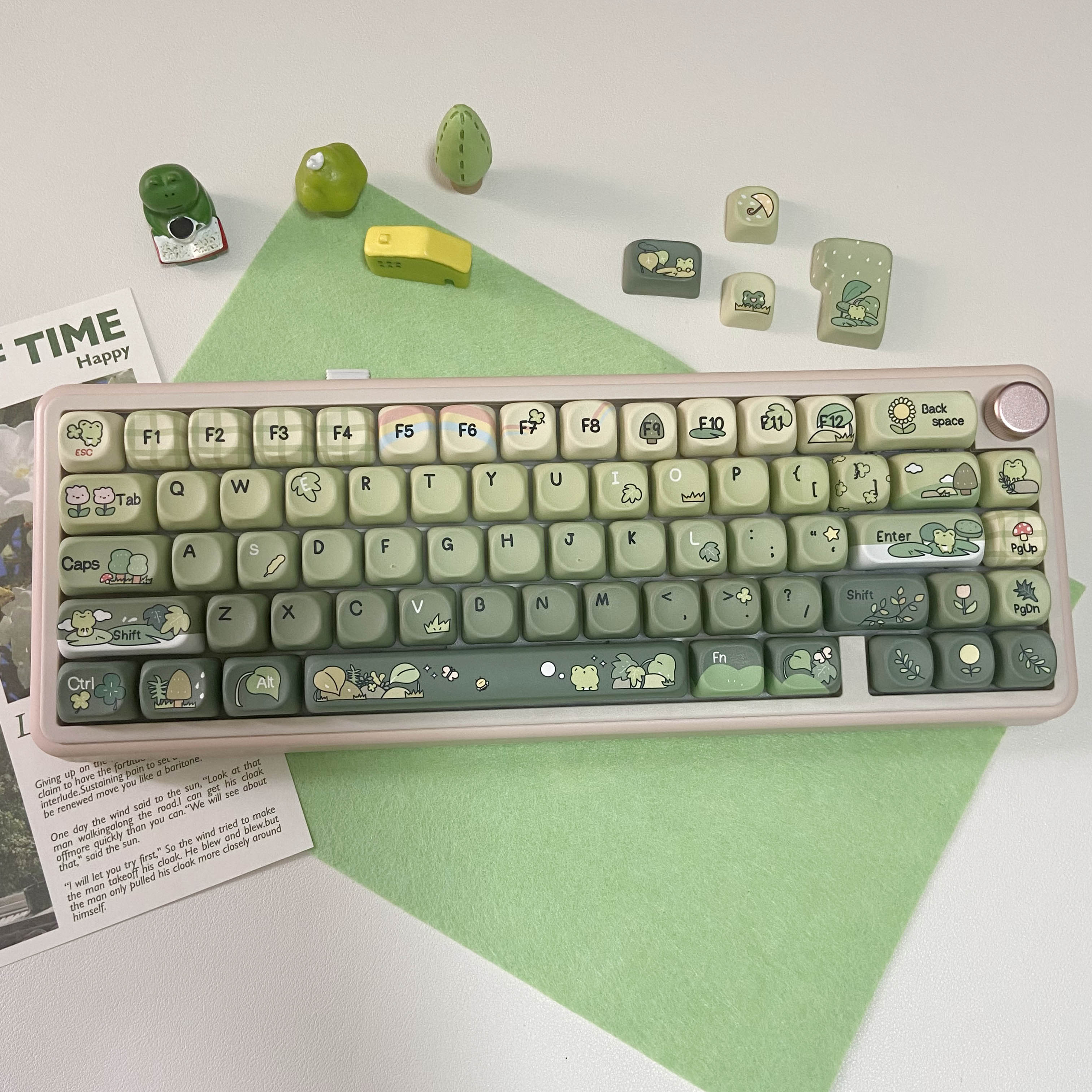 Green Frog Keycaps 60% 75% TKL - Keyboard Numpad Separate recensie en prijs